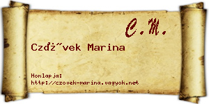 Czövek Marina névjegykártya
